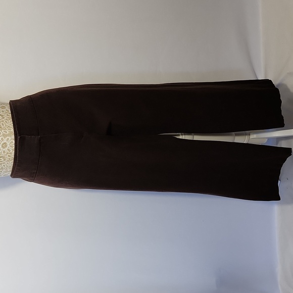 Chico's Brown Cropped Stretch Front Zip Button Pocket Pants Size 3/XL-16 Short - Picture 1 of 13